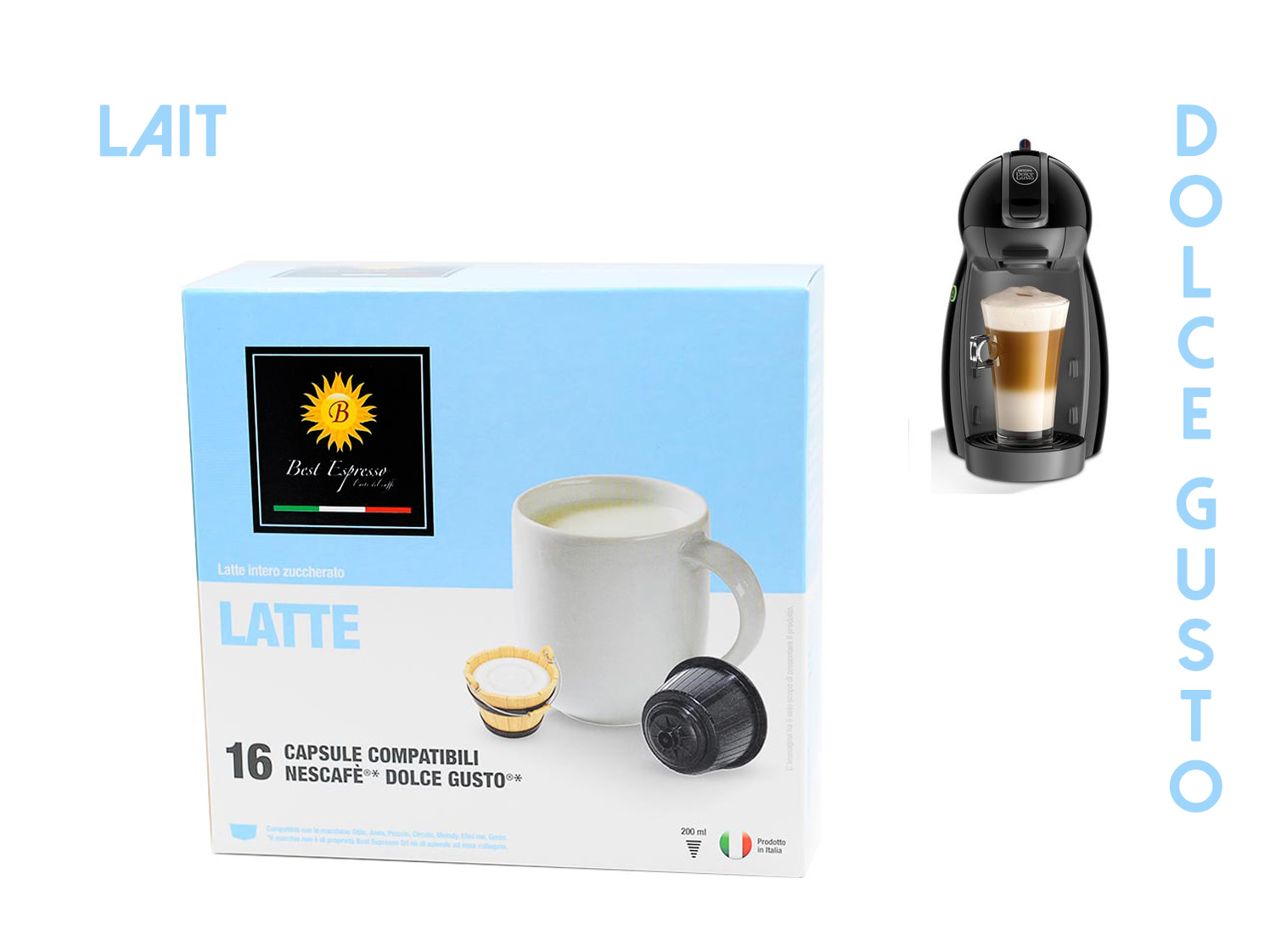 48 CAPSULES DE LAIT COMPATIBLES DOLCE GUSTO - Thionville-Shop